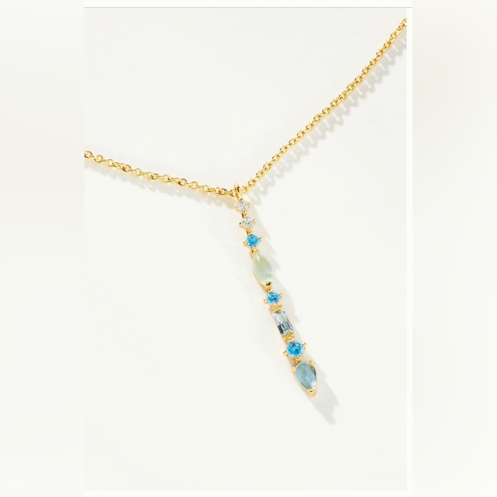 Anthropologie March  birthstone pendant necklace - Picture 2 of 14